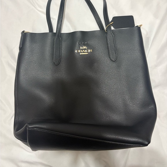 Coach Black Pebbled Leather Tote - Picture 1 of 4